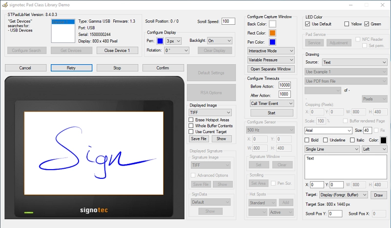 signoPAD-API Screenshot Demo Application&nbsp;&copy;&nbsp;signotec GmbH